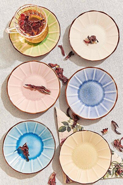 Paşabahçe Acem Ceramic Tea Plate Blue, Tea Plate, 1 Piece
