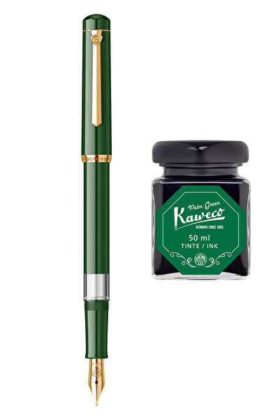 Kaweco Scrikss Pistonlu Nefti Dolma Kalem + 50 ml Yeşil Şişe Mürekkep