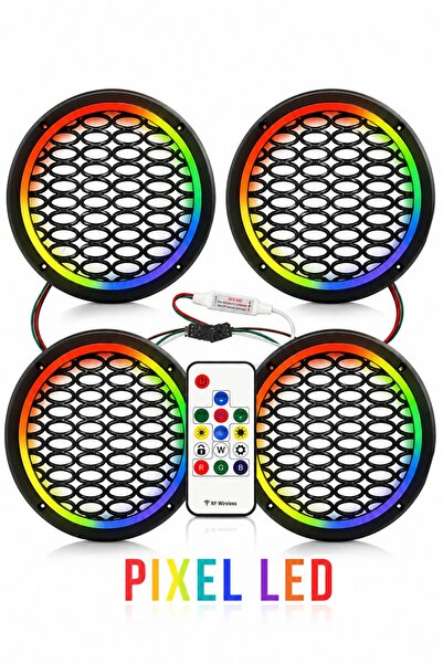 Poke Piksel Ledli Animasyonlu 20 Cm Midrange Hoparlör Kapak 4 Adet 358 Mod Ku...