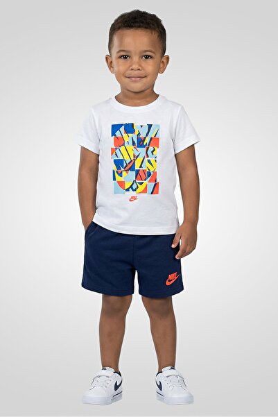 Nike Toddlers Boy 2 Pieces Graphic Print Short Sleeve T-Shirt With Shorts Set...