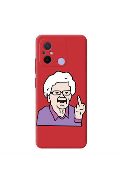 Other Xiaomi Redmi 12C Crazy Granny Red Colored Silicone TPU Θήκη