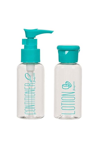 OEM Set Sticle de călătorie transparente cu Capac verde 80ml - 2buc, pentru b...