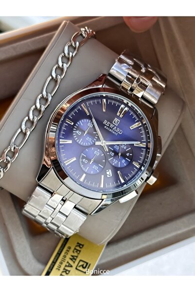 Reward Functions Active, in Stylish Box, Silver Steel Cord, Navy Blue Dial, M...