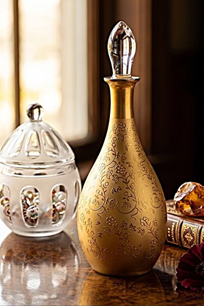 DECOSTYLE Mat Gold El Yapımı Karaf – 1300 cc | Premium Şişe Sunumu & Dekorati...