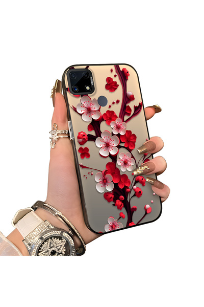 Hontinga Realme C25 Compatible Silicone Edge Hard Back Case Couple Phone Case...