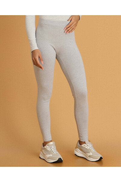REDTAG Women Grey Melange Skinny Leggings