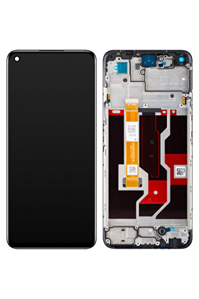 OPPO A96 Тъчскрийн дисплей, с рамка, черен, Сервизен пакет 4130058