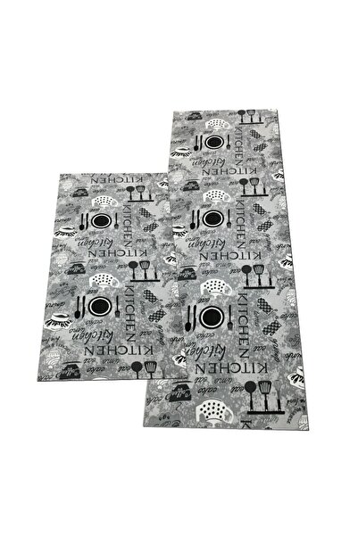 OEM Set 2 Covoare Antiderapante, Bucatarie, Nuante Gri, 60 x 120 / 60 x 240 cm
