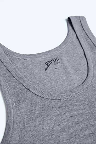 Brix 0004 Men's Single Gray Melange Color Undershirt