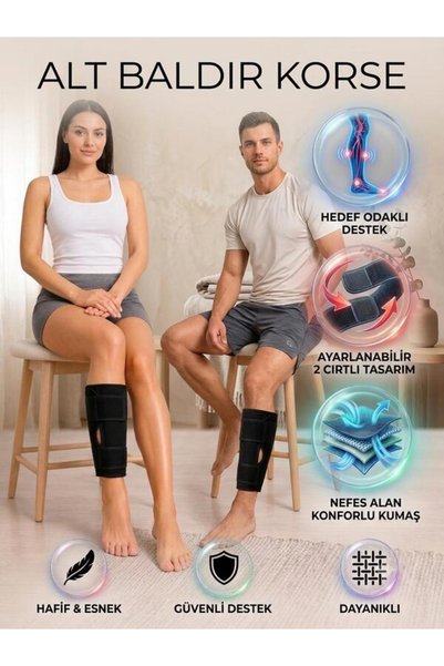 Ankaflex Medikal Alt Baldır Destek Korsesi Ayarlanabilir Kaval Kemiği Alt Bac...