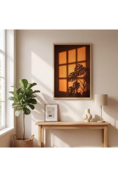 Esci Design Tablou cu ramă din lemn - Pictură cu umbre - Pictură abstractă - ...
