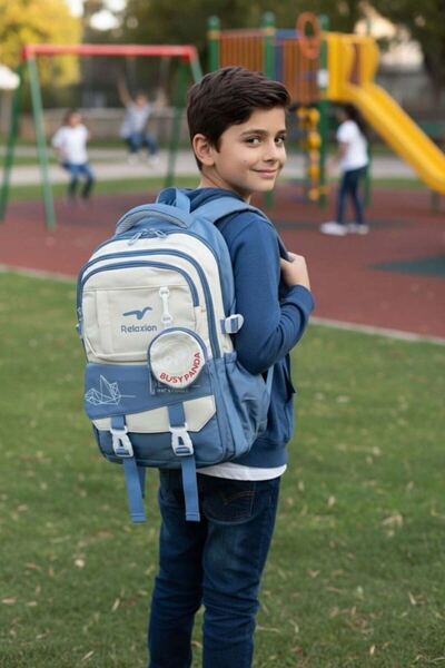 Relaxion Unisex Okul Sırt Gezi Kamp Günlük Öğrenci Sırt Okul Çantası 2467 MAVİ