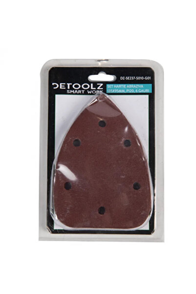 DETOOLZ Set hartie abraziva 135x95mm P120 6 gauri (10/set)