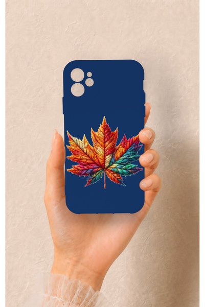 Vip Case iPhone 11 Compatible Colorful Leaf Pattern Silicone Case