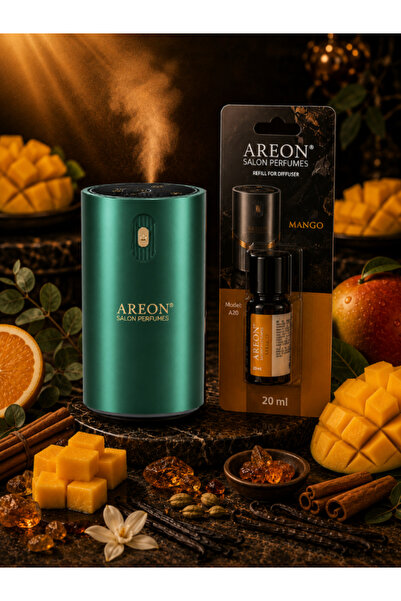 Areon Aromatik Difüzör Yeşil (Klasik Metal) + Mango