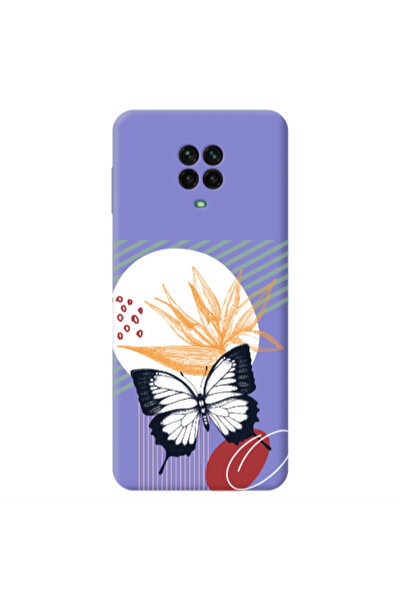 Other Xiaomi Redmi Note 9 Pro Butterfly Lines Purple Colored Silicone TPU Θήκη