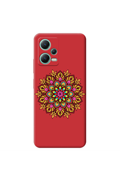 Other Xiaomi Redmi Note 12 Pro 5G Mandala D6 Red Colored Silicone TPU Θήκη