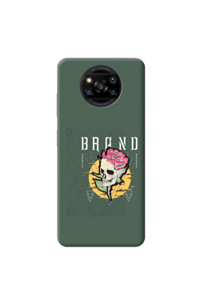 Other Xiaomi Poco X3 Pro Skull Roses Dark Green Colored Silicone TPU Θήκη