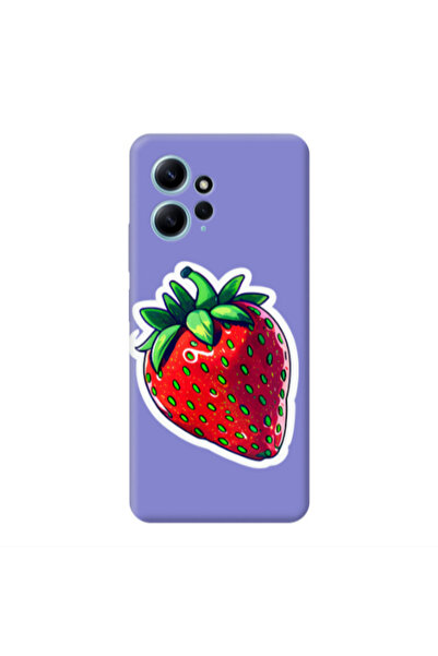 Other Xiaomi Redmi Note 12 4G strawberry Purple Colored Silicone TPU Θήκη