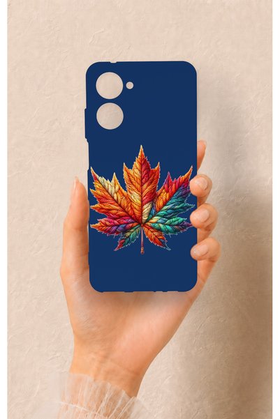 Vip Case Realme 10 Compatible Colorful Leaf Patterned Silicone Case