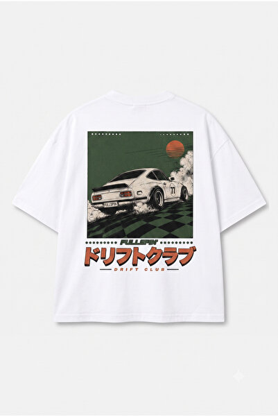 Huw Ανδρικό μπλουζάκι Drift Club με στάμπα στην πλάτη, Streetwear JDM T-Shirt