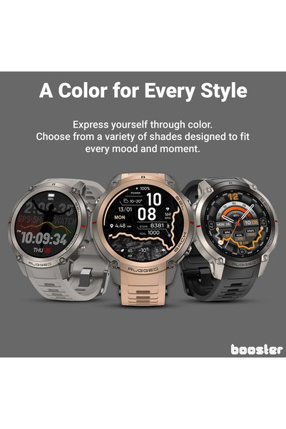 BOOSTER REVIEW Smartwatch militar Booster M4 GPS AMOLED 1.43”, Harti Offline, Peste 170 de sporturi, 5 ATM, HRV, Baterie 500 mAh