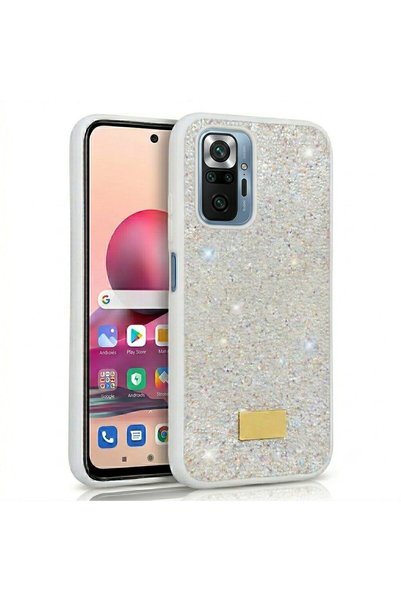 Pilanix حافظة هاتف Xiaomi Redmi Note 10 Pro من السيليكون ذات حواف مرصعة بالأل...