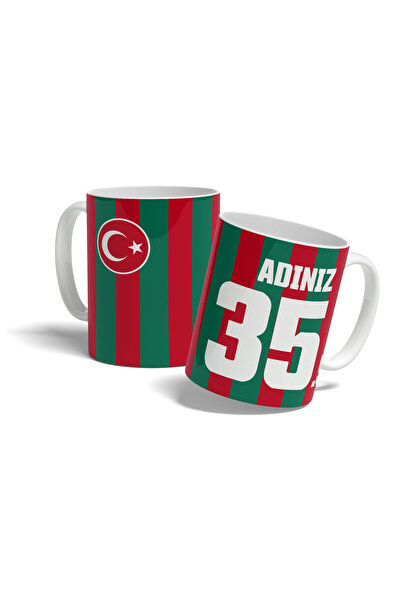 offside Karşıyaka Bardak Kırmızı Yeşil Taraftar Kupa Forma Tasarımlı Kişiye Ö...