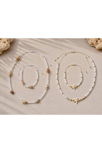 Set 2 Coliere și 2 Brățări Boho Beach cu Stele de Mare și Scoici – Bijuterii ...
