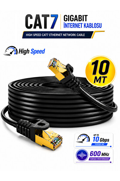 Vwin 10 Metre Cat7 İnternet Ağ Kablosu Ethernet Cable Utp Ftp 600 Mhz 10 Gbps...