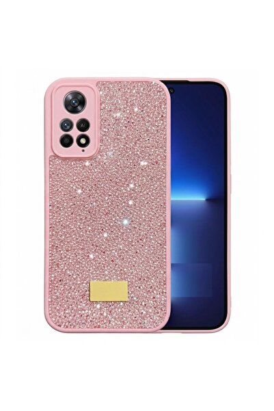 Pilanix Xiaomi Redmi Note 11 Pro Kılıf Silikon Kenarlı Taşlı Parlak Lux Diamo...