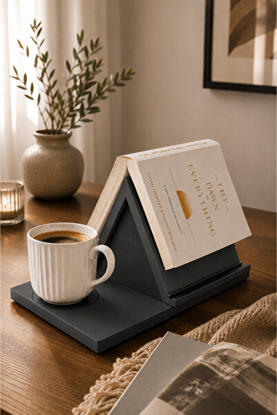 Arvella Studio حامل كتب مزخرف - حامل كتب للقراءة وحامل كتب مع قاعدة على شكل ك...