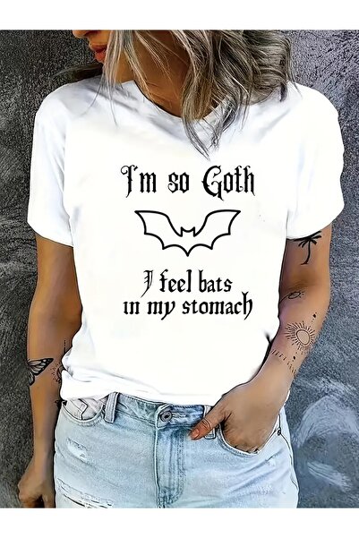 17 seramik Women's Gothic Print T-Shirt Funny Vampire Saying "I'm So Goth I F...