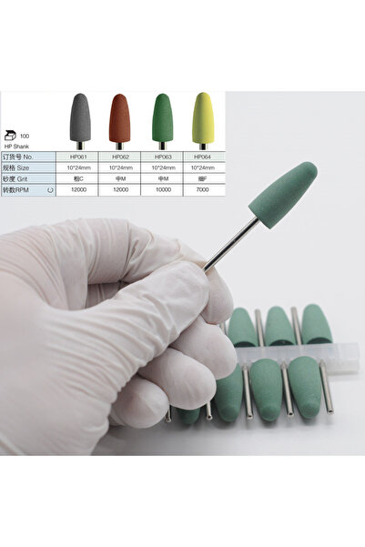 Choice9 10x 610 أخضر 10 قطع رؤوس تلميع أسنان سيليكونية وعجلات طحن لتركيبات ال...