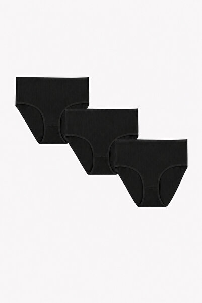 NBB Black 3-Pack Ribbed High Waist Panties