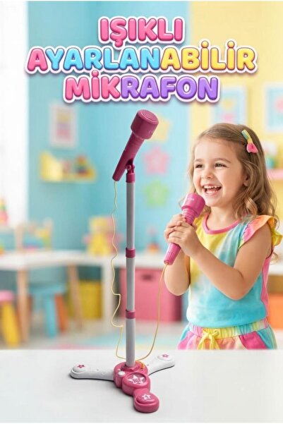Tıfıl Toys Işıklı ve Ayarlanabilir Çocuk Mikrofonu – Küçük Yıldızlar Sahneye!