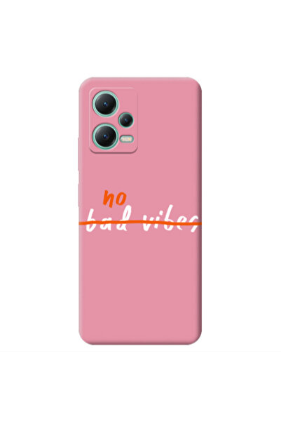Other Xiaomi Redmi Note 12 Pro 5G No bad vibes 2 Pink Colored Silicone TPU Θήκη
