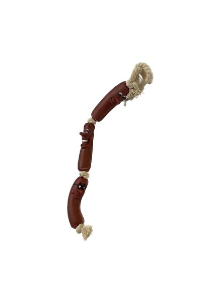 Tradesor Παιχνίδι σκύλου Latex λουκάνικα με σχοινί - 40x3.5cm - 12pcs - 550378