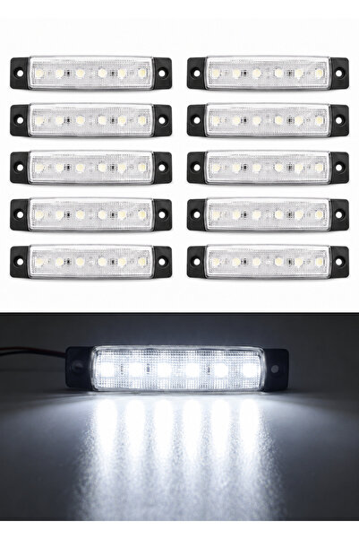 Genel Markalar 6 Ledli İnce Parmak Led Lamba Beyaz 12V / 24V Uyumlu (10 Adet ...