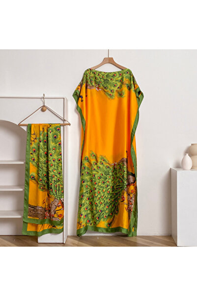 choice2 YELLOW NEW Fashion Summer Dress With Big Scarf Dubai Turkey Kaftan Mu...
