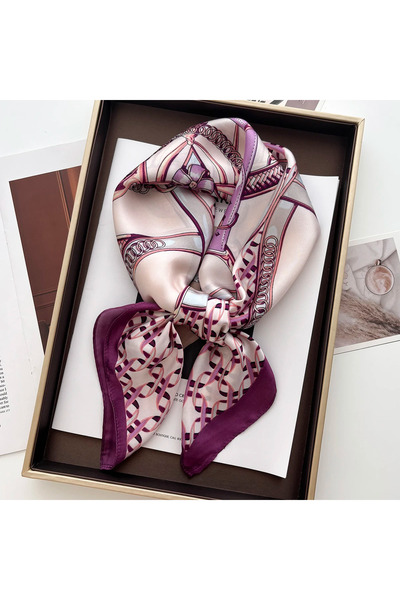 choice2 70x70CM FJ77-20-1 Floral Print Shawl Square Scarf for Women Soft Sati...