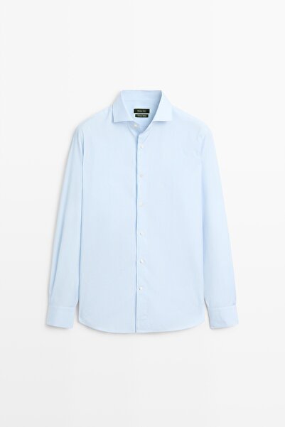 Massimo Dutti Çizgili tailoring slim fit gömlek