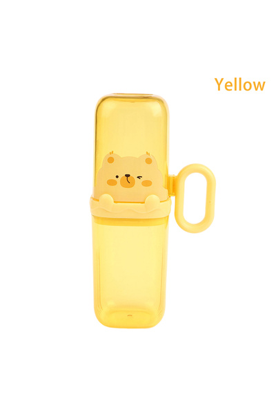 Choice Yellow Cartoon Cup Lid Integrated Toothbrush Box Travel Portable Eleph...