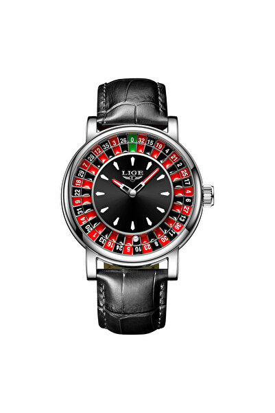 Choice5 LIGE Silver LIGE Fashion Brown Leather Men Watch Rotating Dial Las Ve...