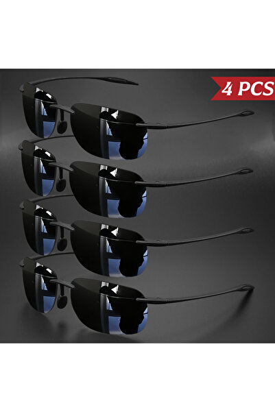 Choice3 4PCS-6 4PCS Ultra Light 11g TR90 Frameless Polarized Sunglasses - Fle...