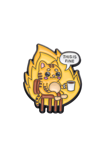 Choice20 XZ9994 Fire Collection Enamel Pins This Is Fine Brooches Lapel Badge...