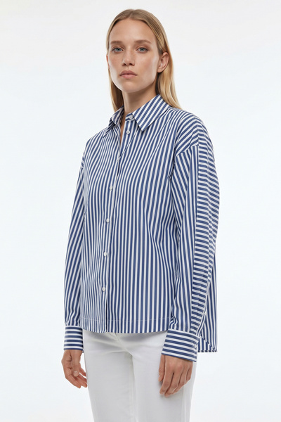 Exquise Cotton Waist Fitted Striped Regular Fit Shirt