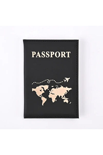 Choice black Travel Gold Passport Holder Cover Case for Women Men PU Leather ...