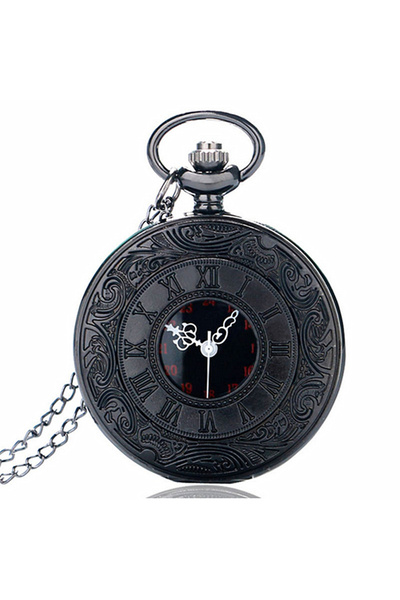 Choice Black Classic Black Roman Scale Display Quartz Pocket Watch Vintage Ma...