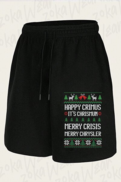 ZOKAWEAR Unisex Merry Chrysler, Σορτς με στάμπα Happy Design